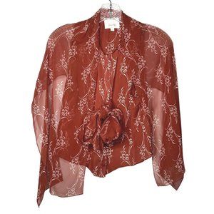 Cinq à Sept Silk Crop Top Small